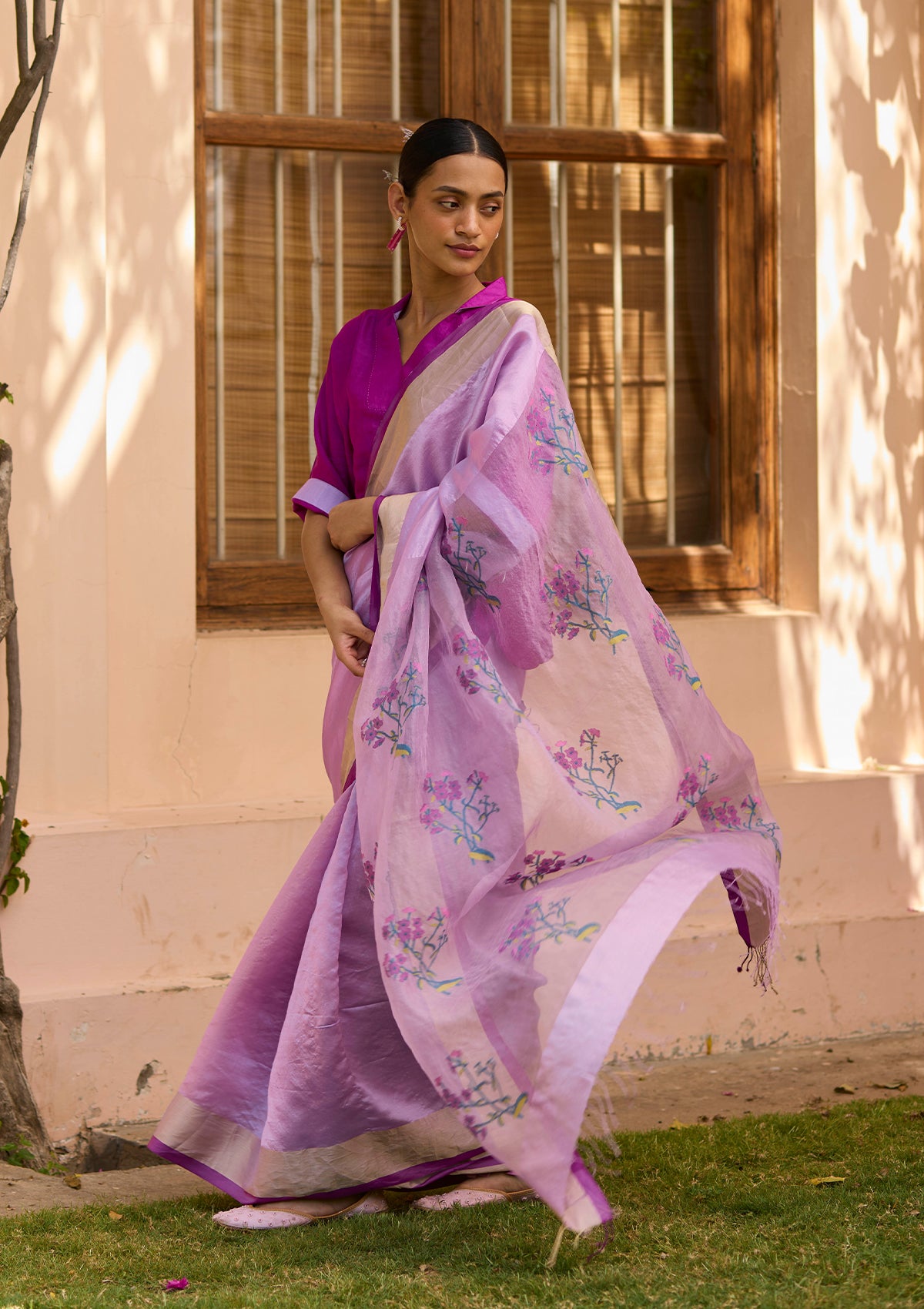 Pink Jamdani Saree