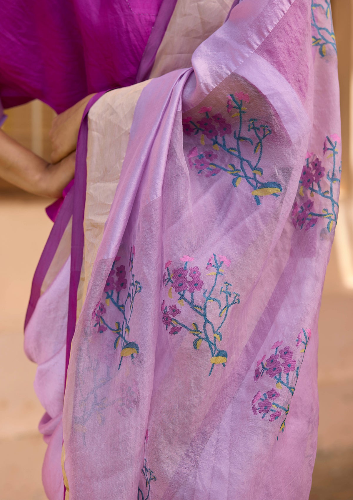 Pink Jamdani Saree