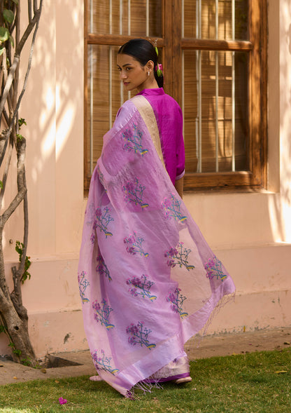 Pink Jamdani Saree