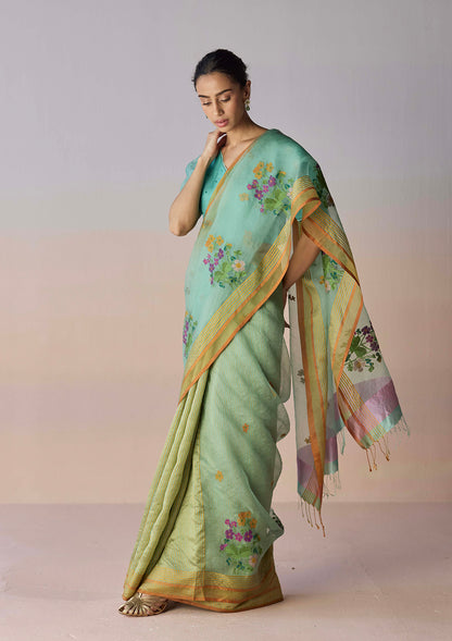 Sea Green Jamdani Saree