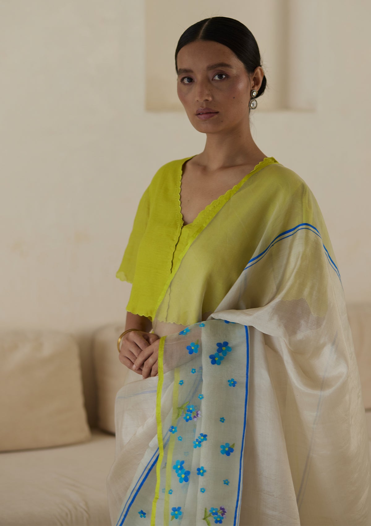 Lasting Vignettes Jamdani Saree