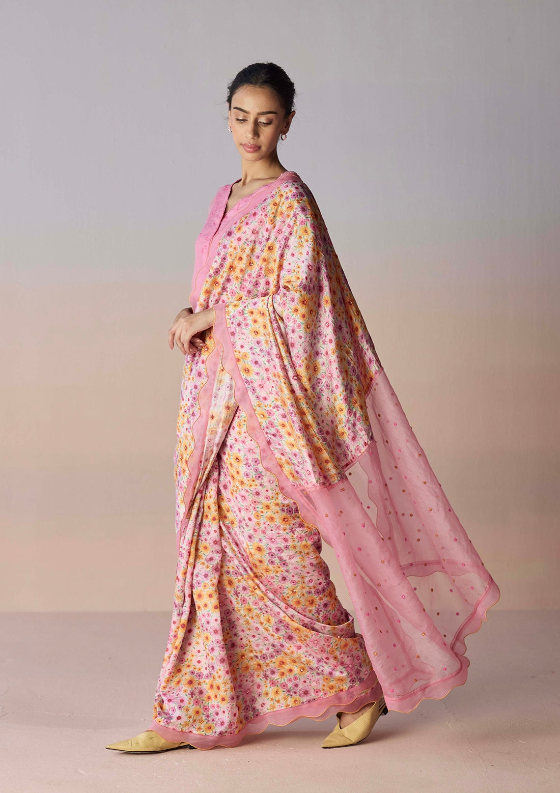 Wildflower Dawn Pink Saree