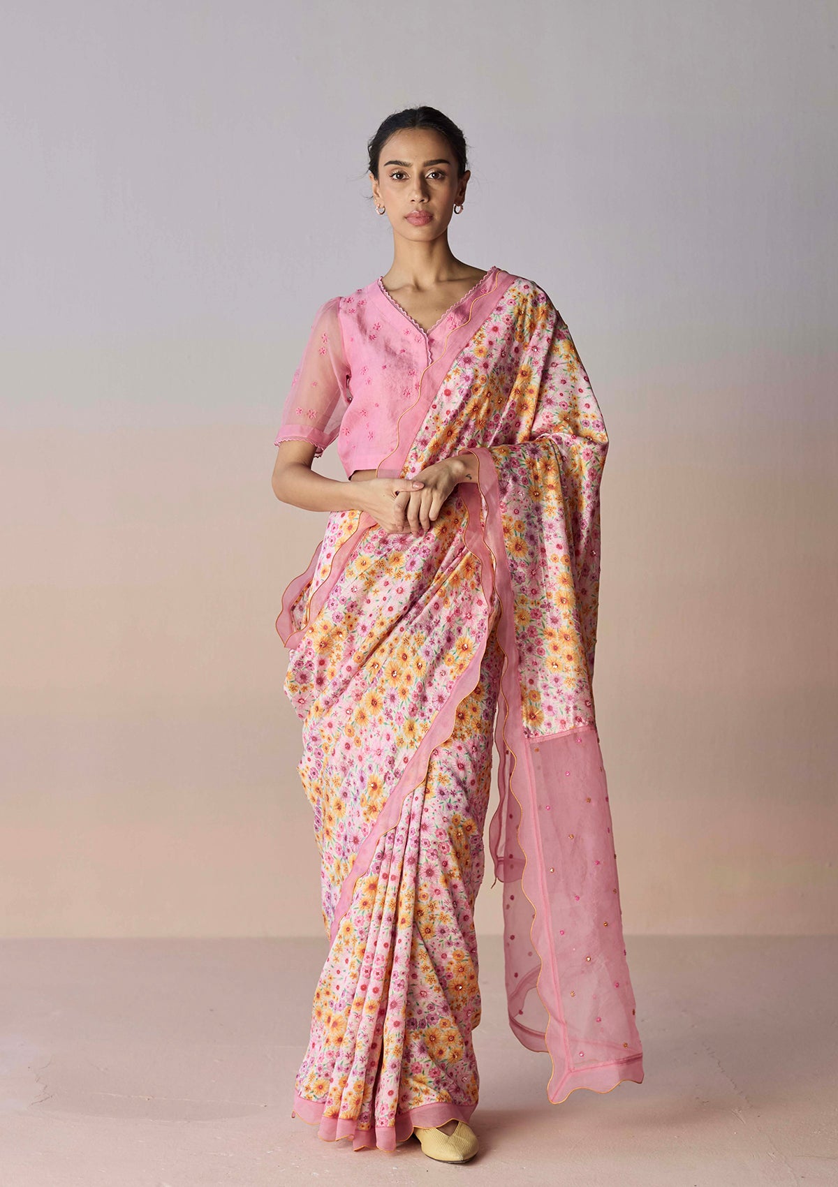 Wildflower Dawn Pink Saree