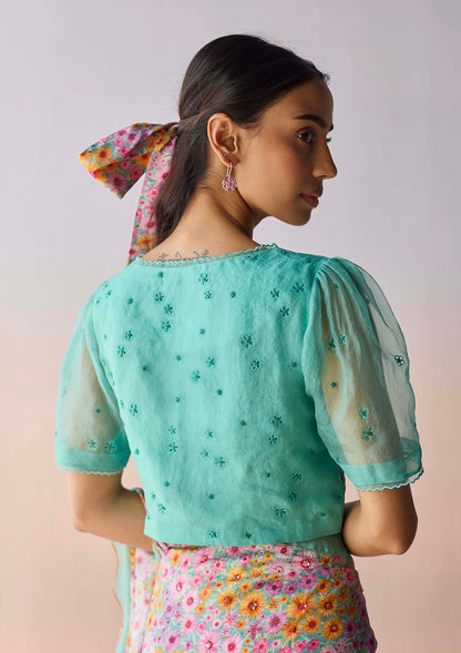 StarBloom Coral Blue Blouse