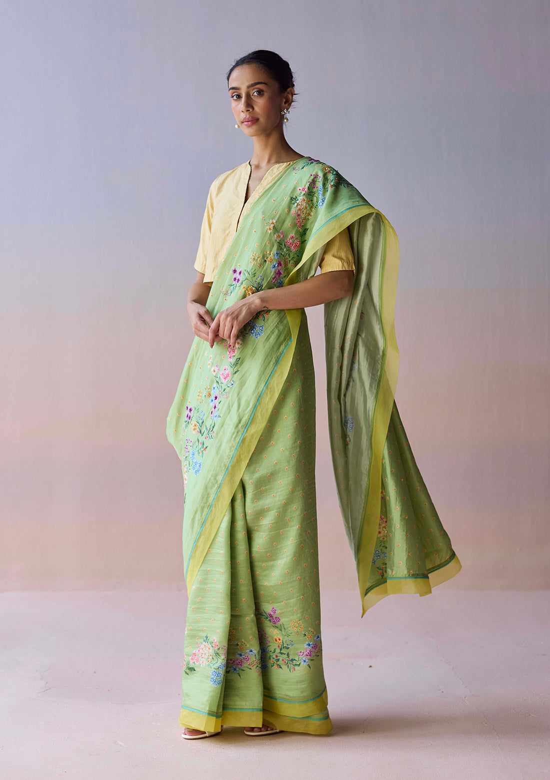 Morning Whisper Green Saree
