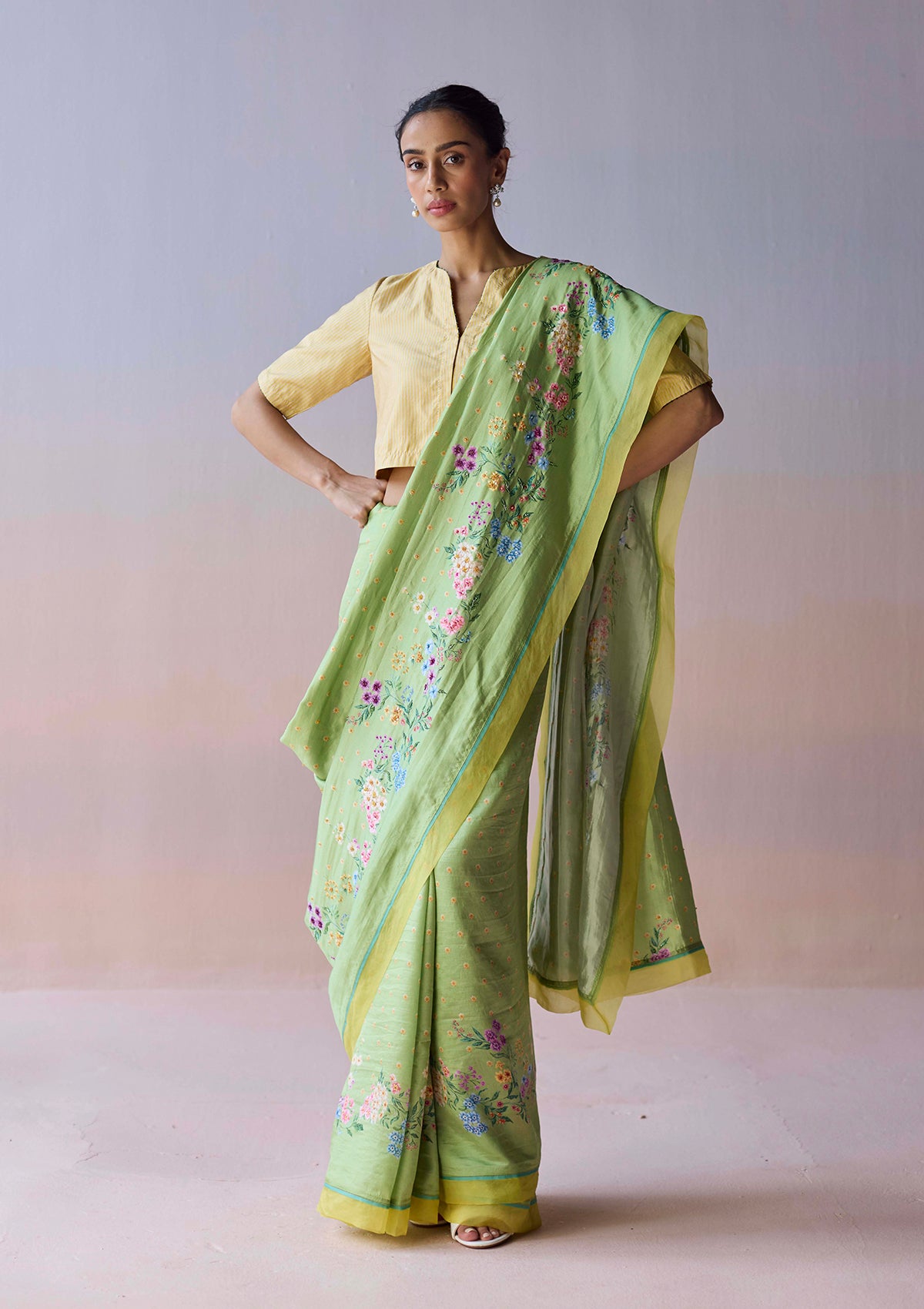 Morning Whisper Green Saree