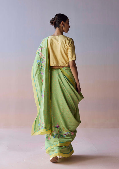 Morning Whisper Green Saree