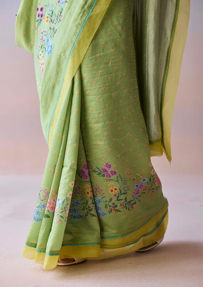 Morning Whisper Green Saree