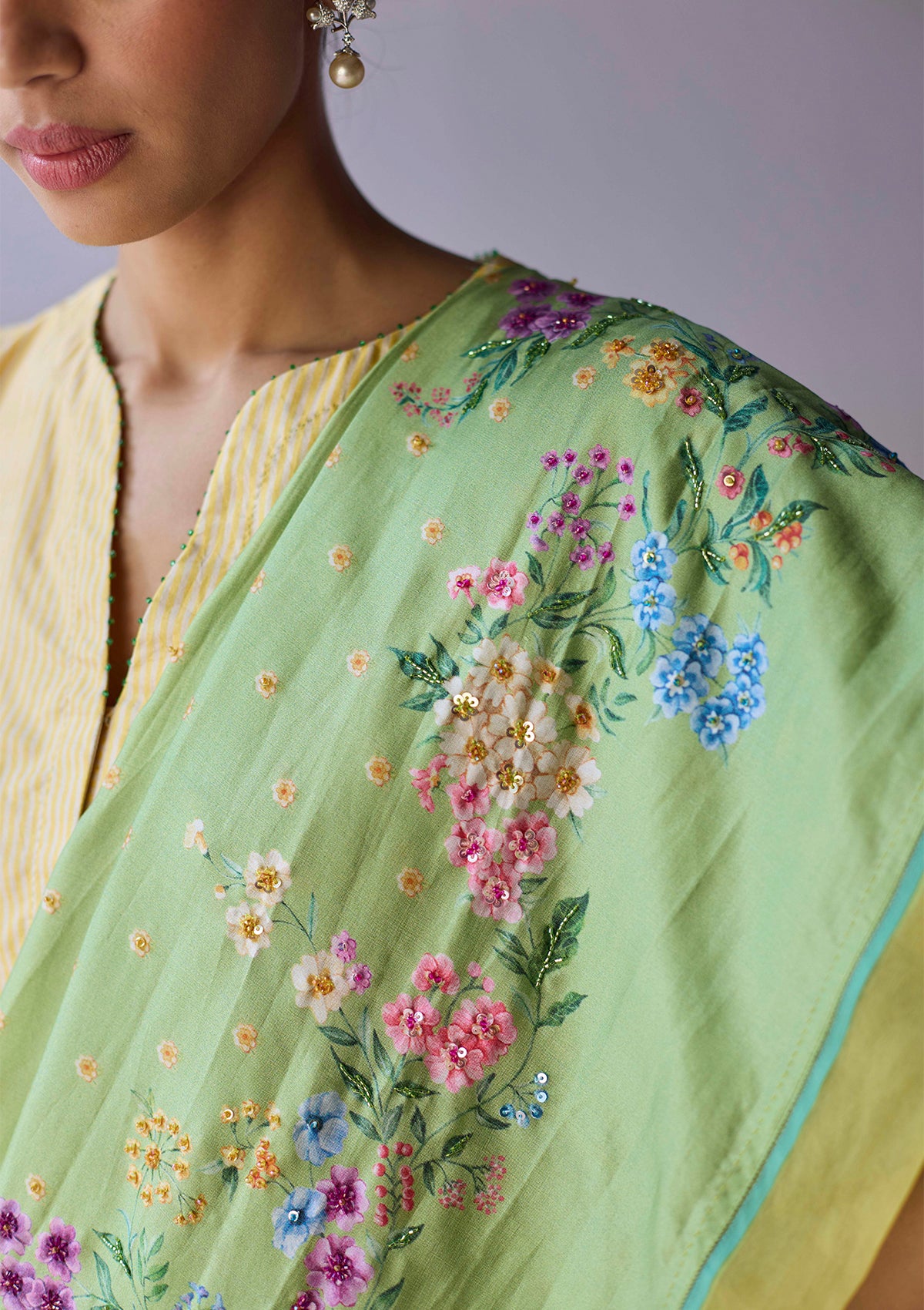 Morning Whisper Green Saree