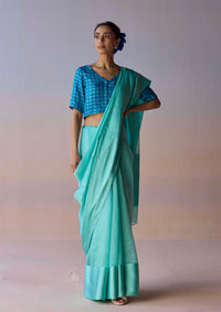 Infinite Grace Blue Saree