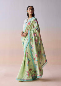 Kindred Petals Green Saree