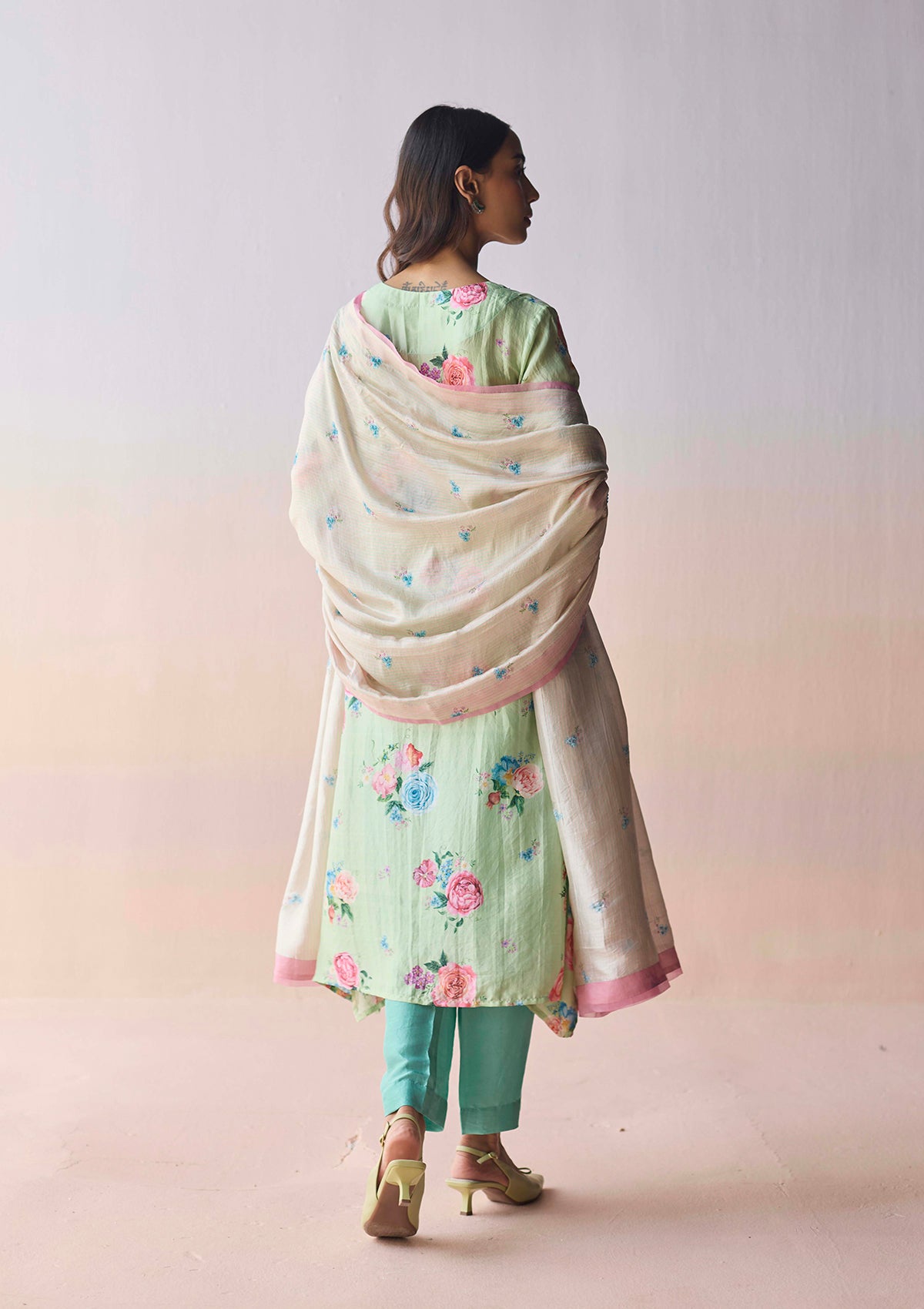 Kindred Petals Green Kurta Set