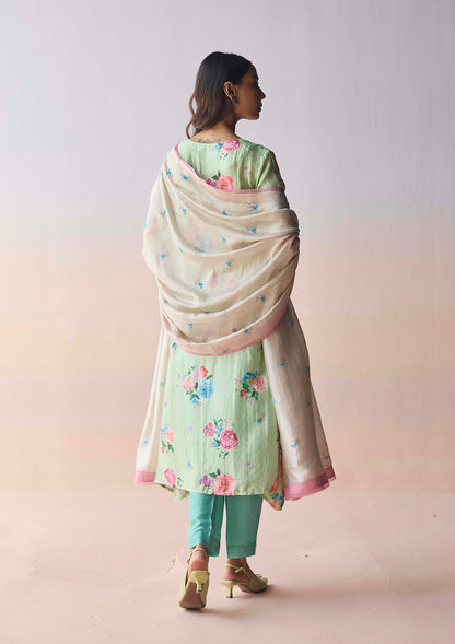 Kindred Petals Green Kurta Set