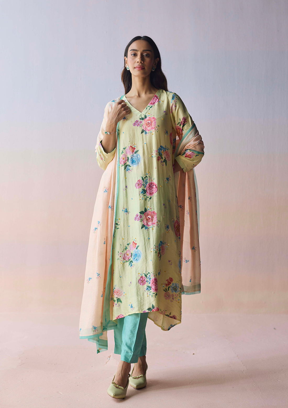Kindred Petals Yellow Kurta Set
