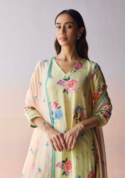 Kindred Petals Yellow Kurta Set