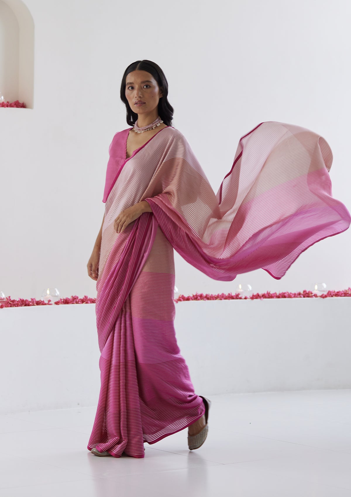 Silken Memoirs Striped Saree