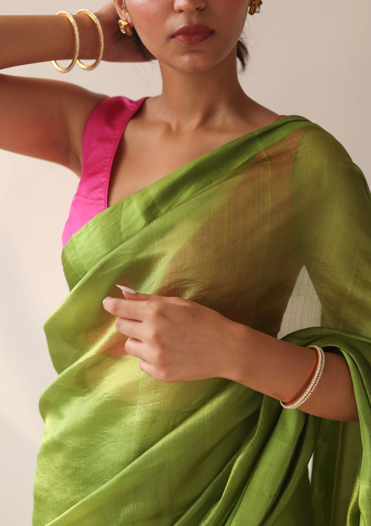 Infinite Grace Green Saree