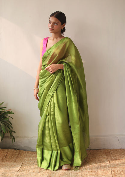 Infinite Grace Green Saree