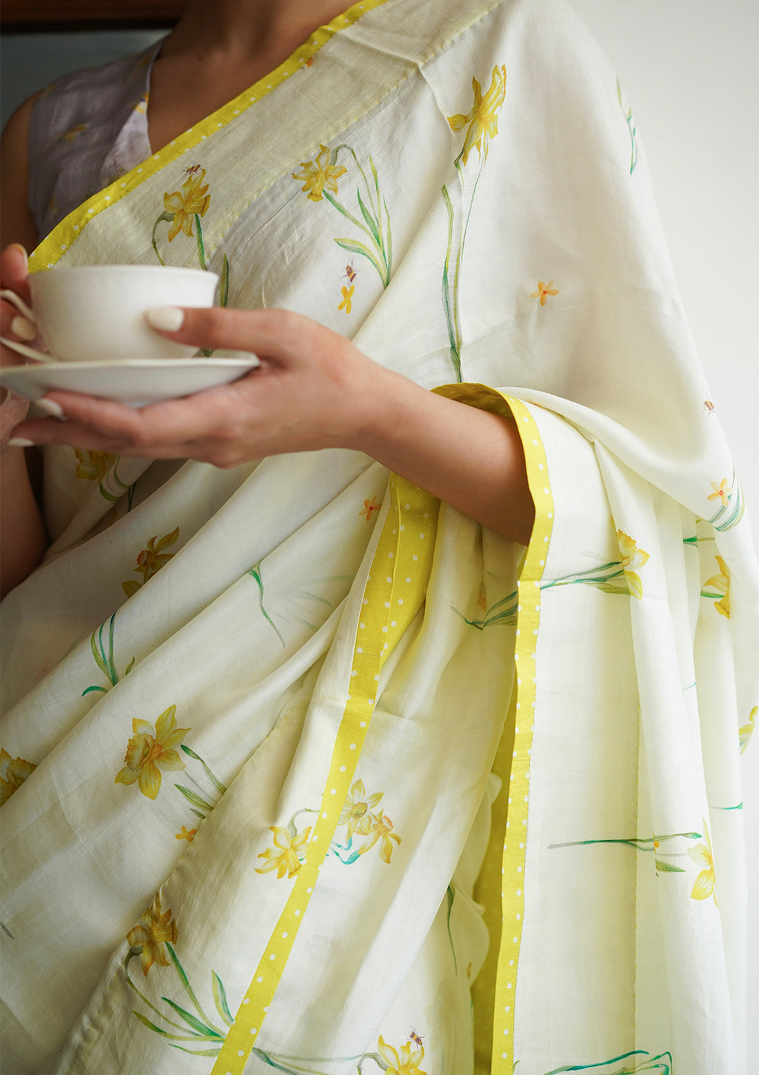 Aura Daffodil Yellow Saree