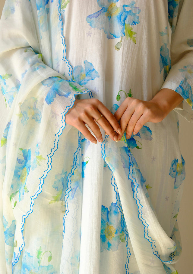 Sunkissed Poppy Ivory Dupatta