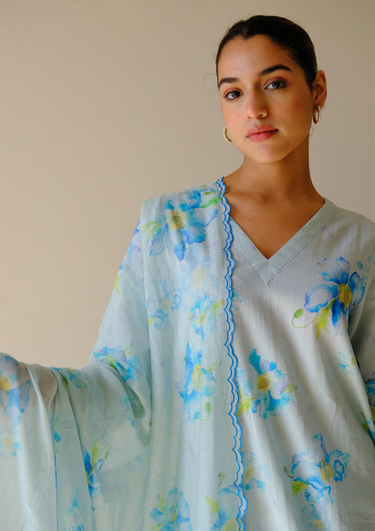 Aeris Poppy Blue Kurta Set