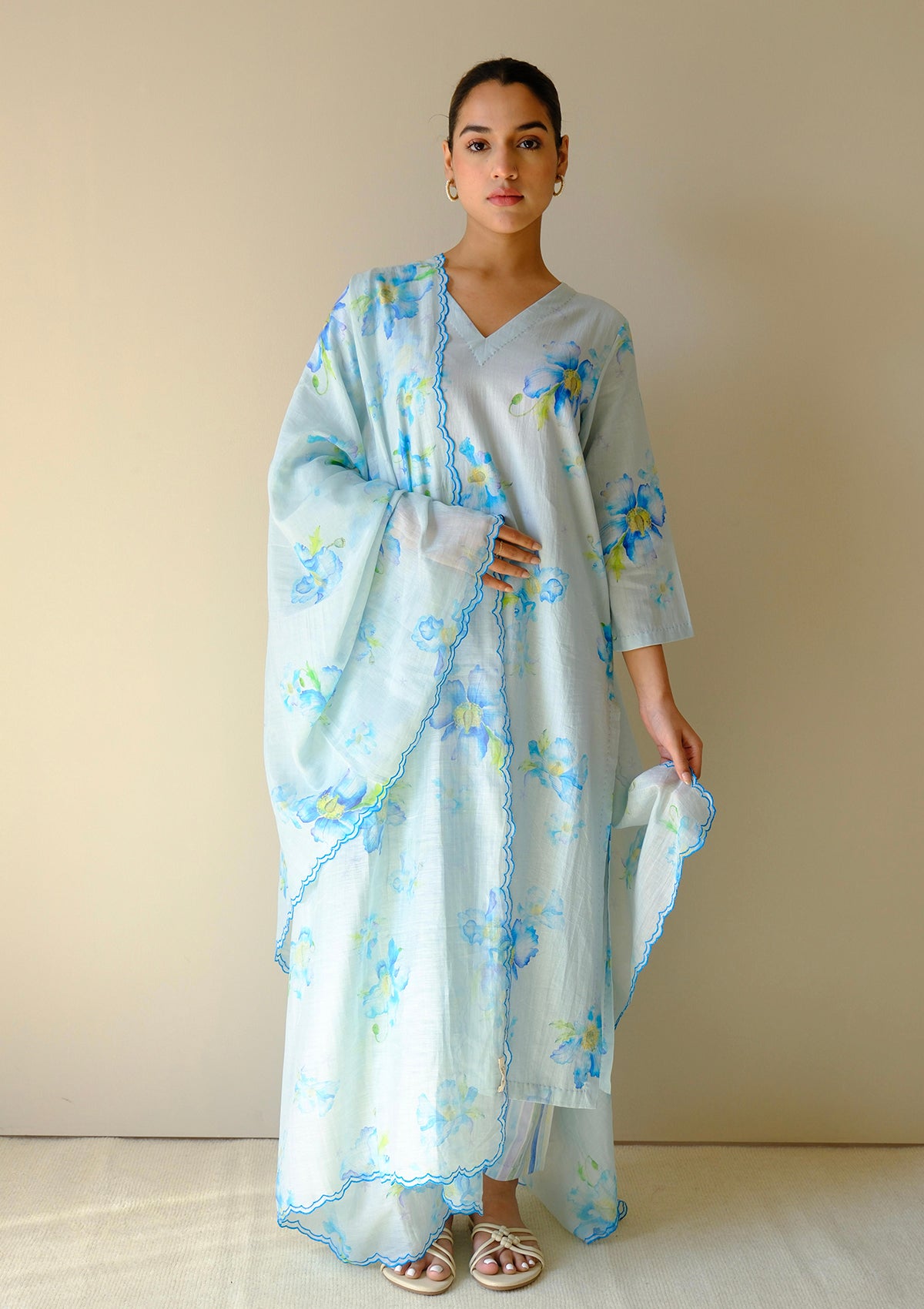 Aeris Poppy Blue Kurta Set