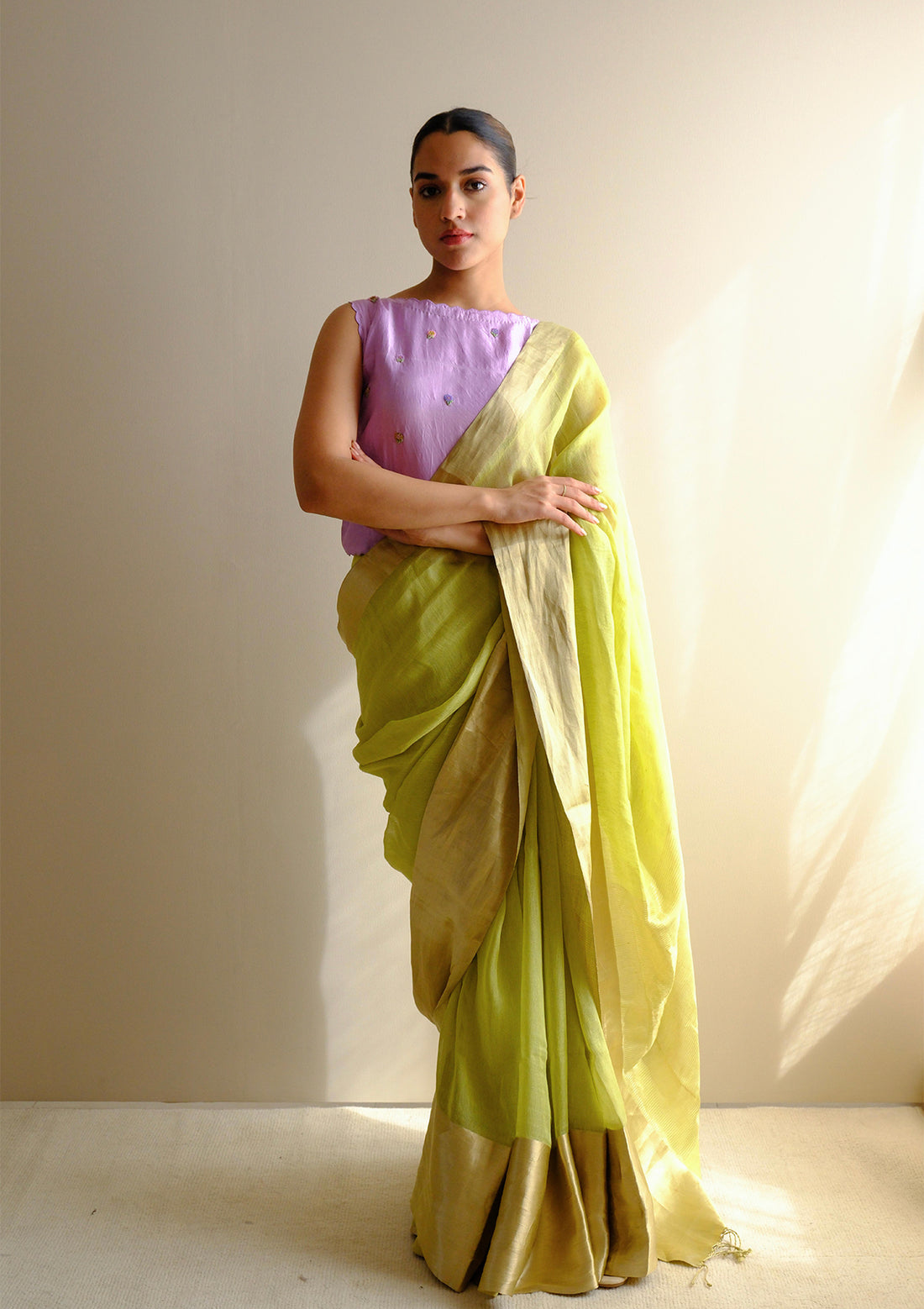 Sunlit Grace Yellow Saree