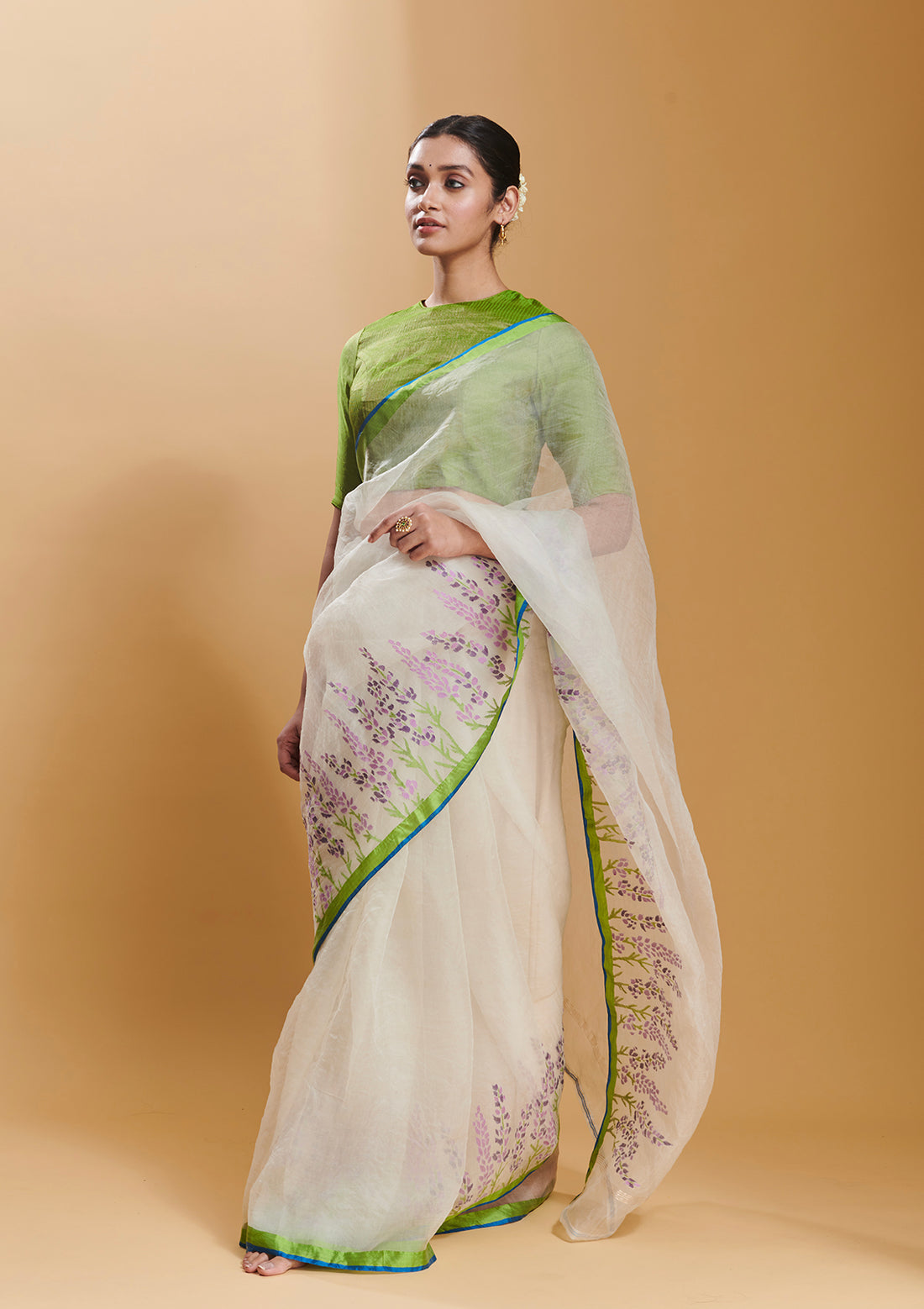 Lavender Field Jamdani Saree