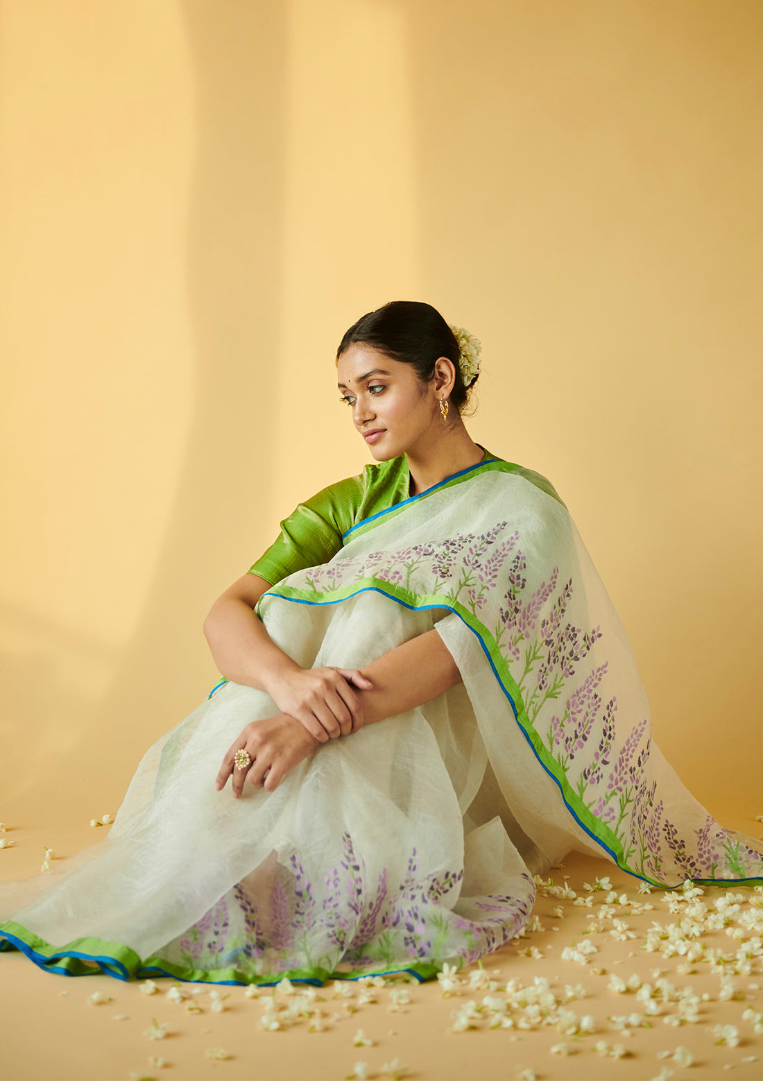 Lavender Field Jamdani Saree