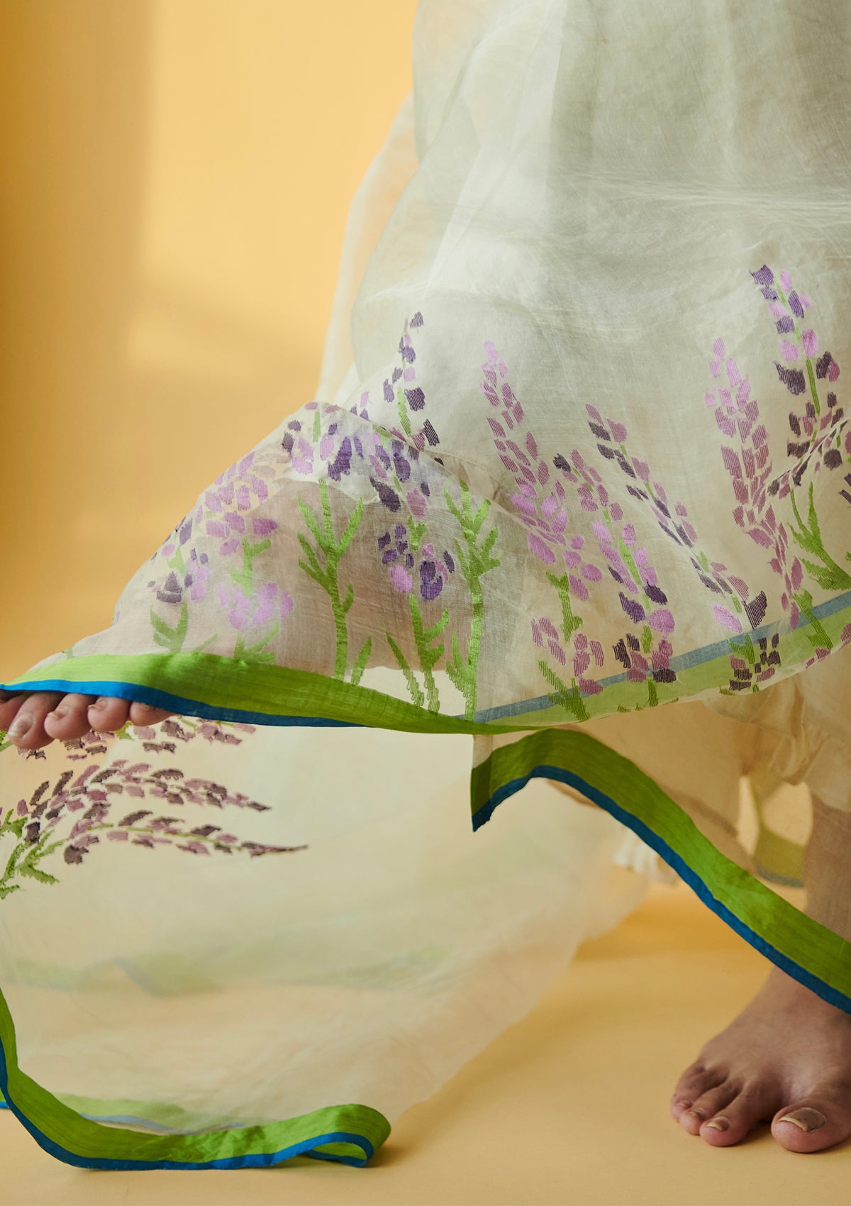 Lavender Field Jamdani Saree