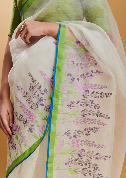 Lavender Field Jamdani Saree