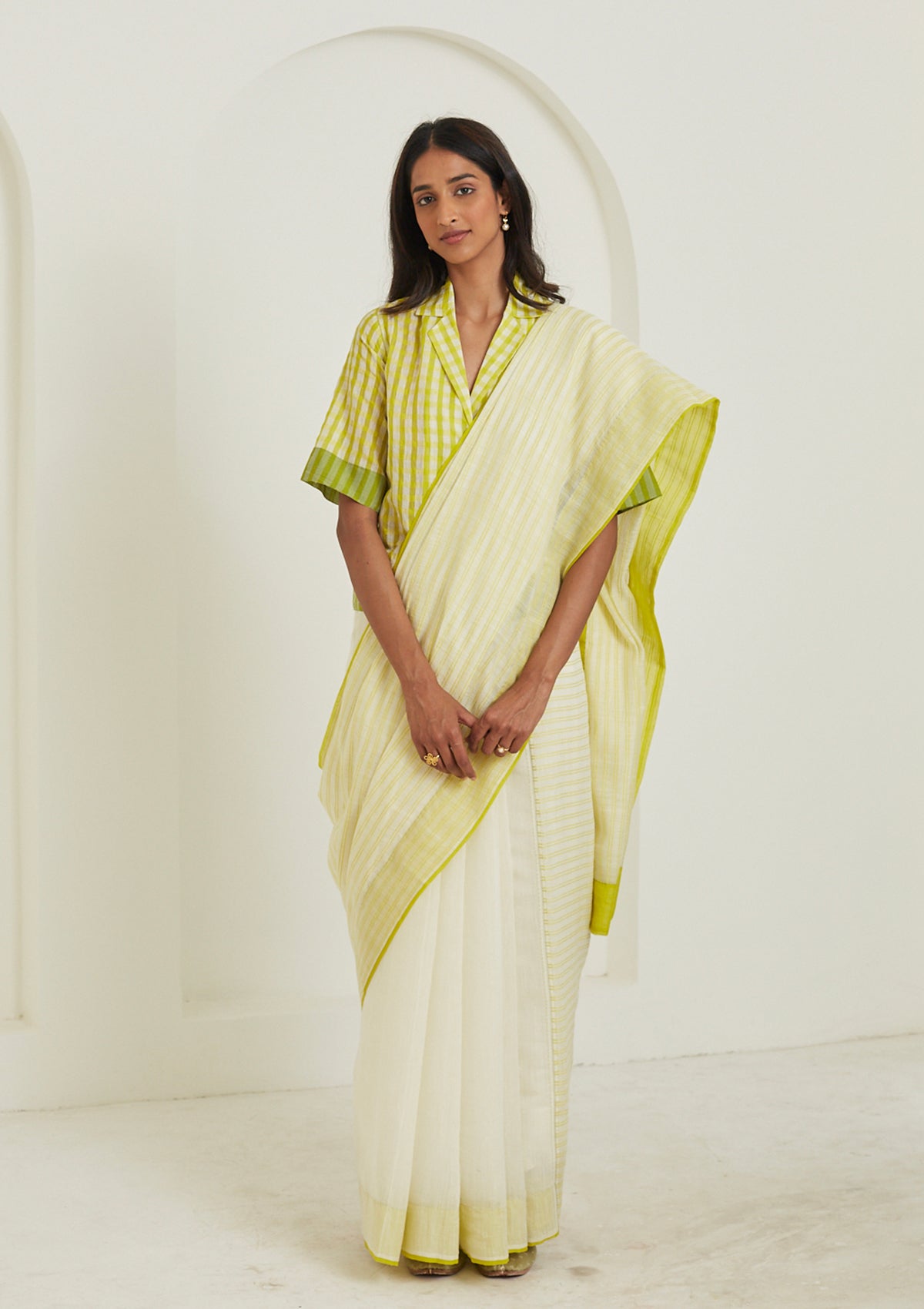 Nostalgia Lime Saree