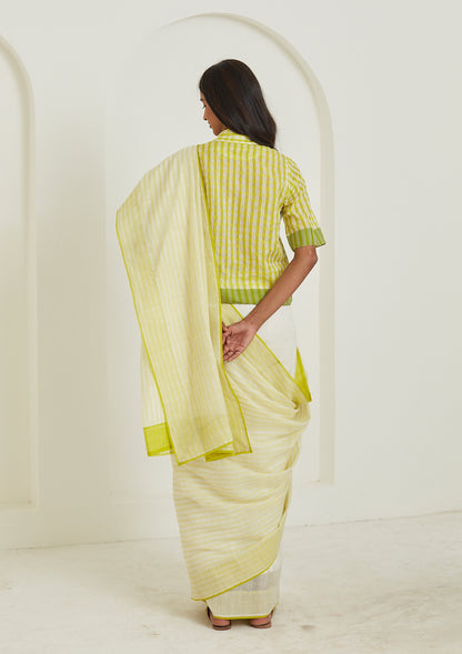 Nostalgia Lime Saree