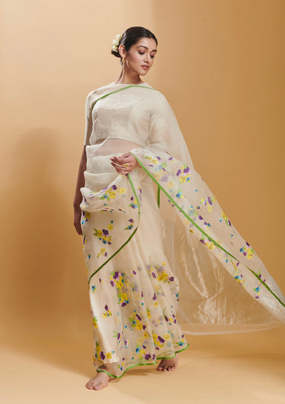 Pansy Bloom Jamdani Saree