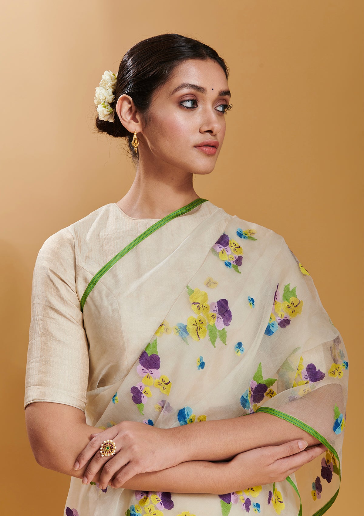 Pansy Bloom Jamdani Saree