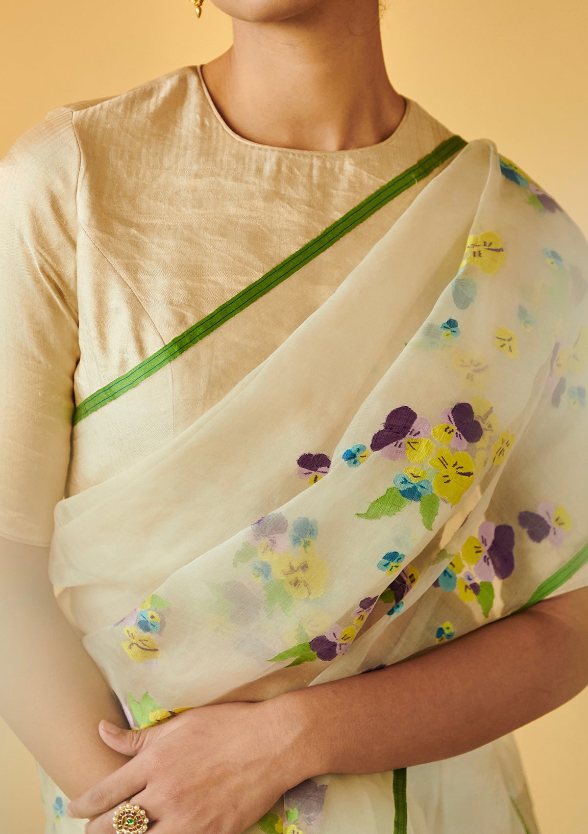 Pansy Bloom Jamdani Saree