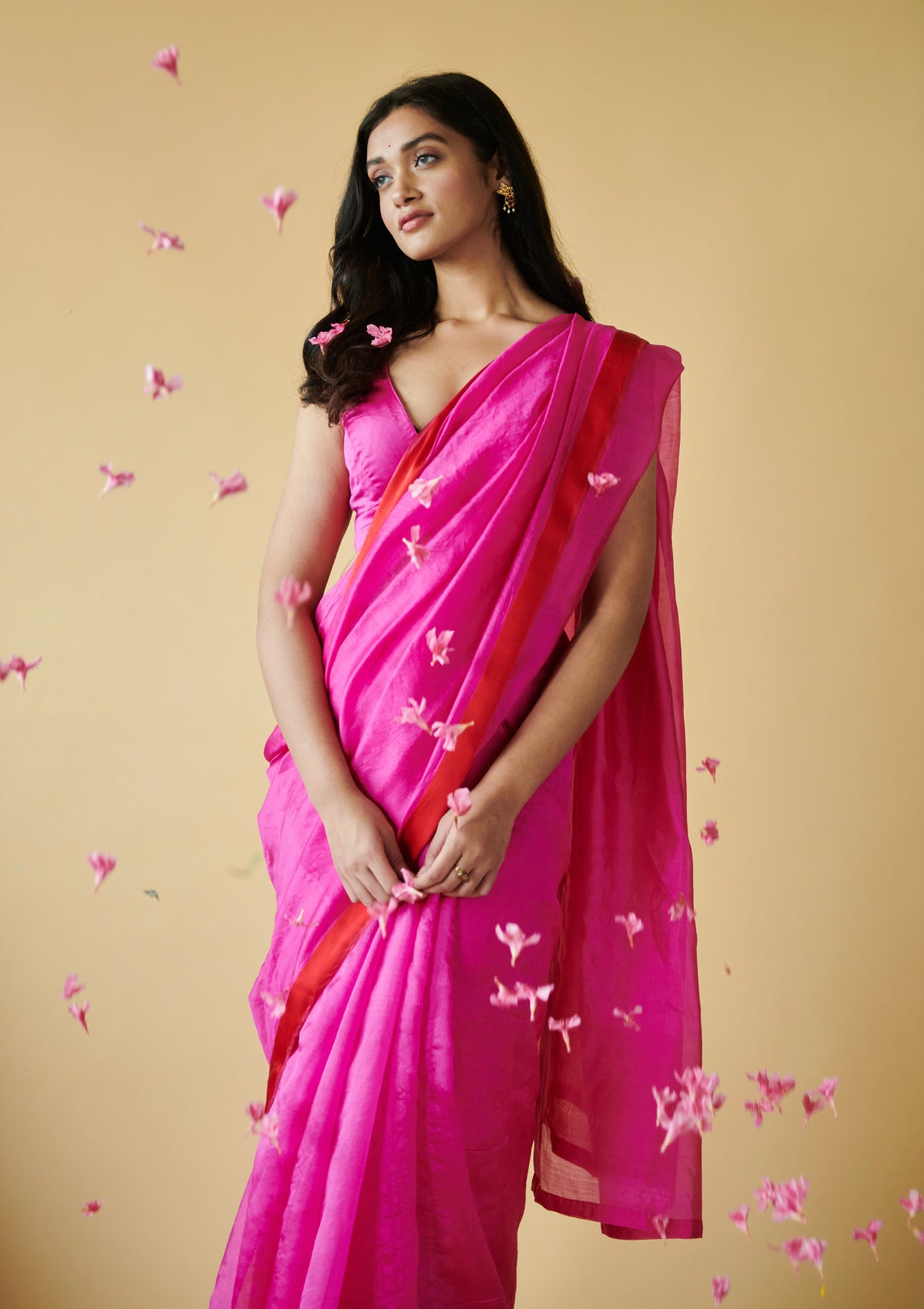 Buy Enchanting Dark Pink Embroidered Work Pure Dola Silk Traditional Saree  From Zeel Clothing