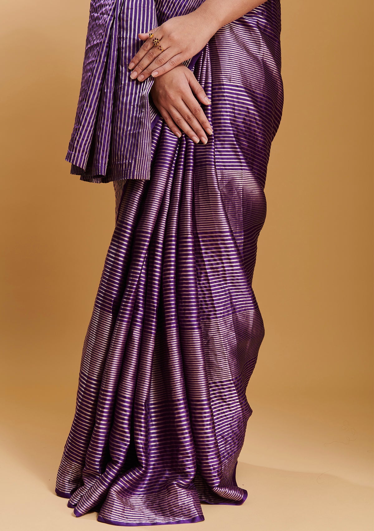 Purple Silken Ripples Saree