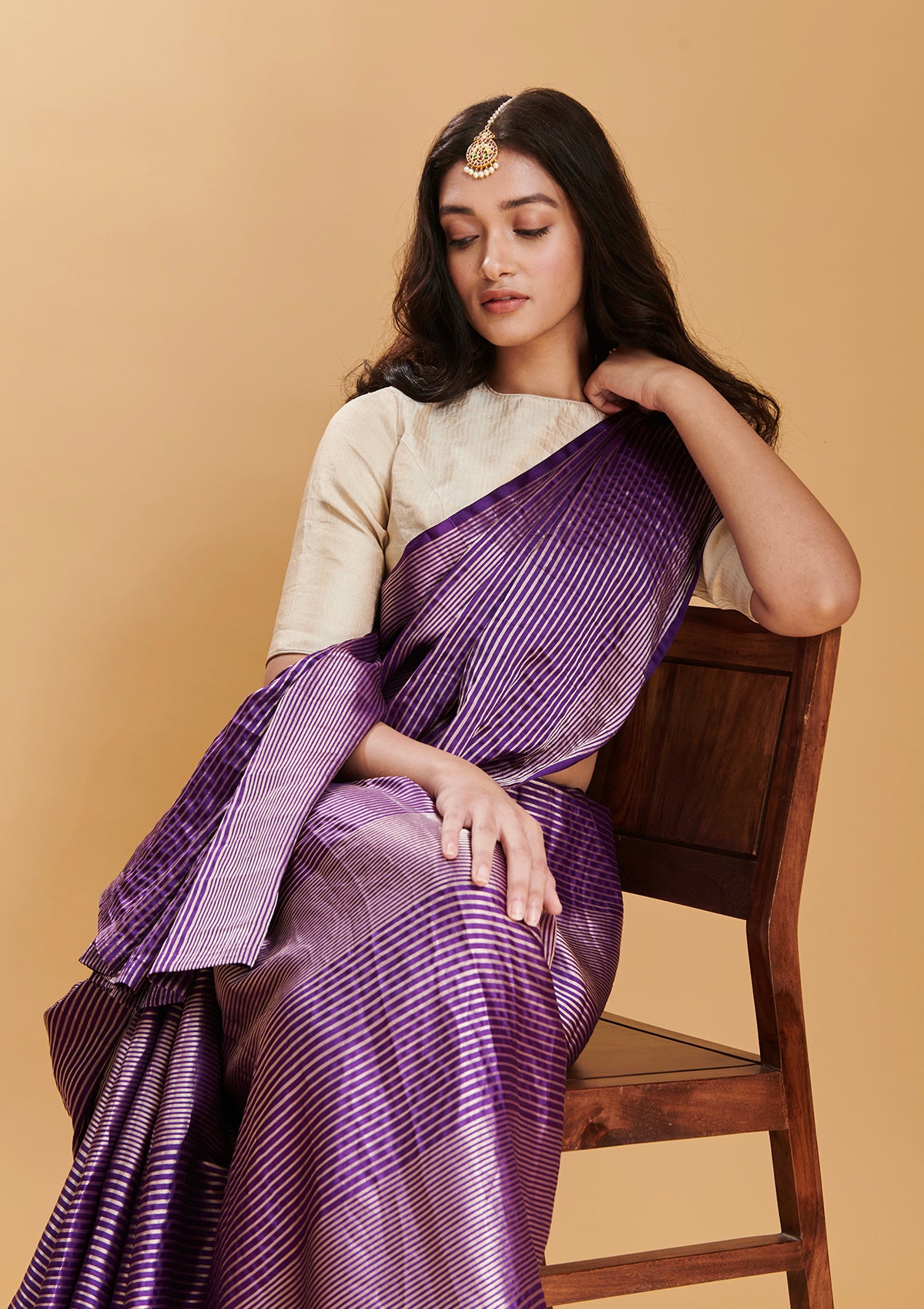 Purple Silken Ripples Saree