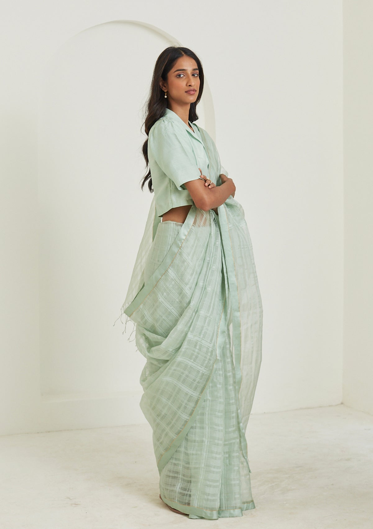 Serenity Seafoam Saree