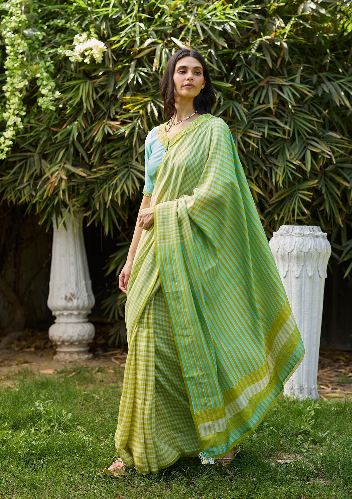 Crossroads Lime Saree