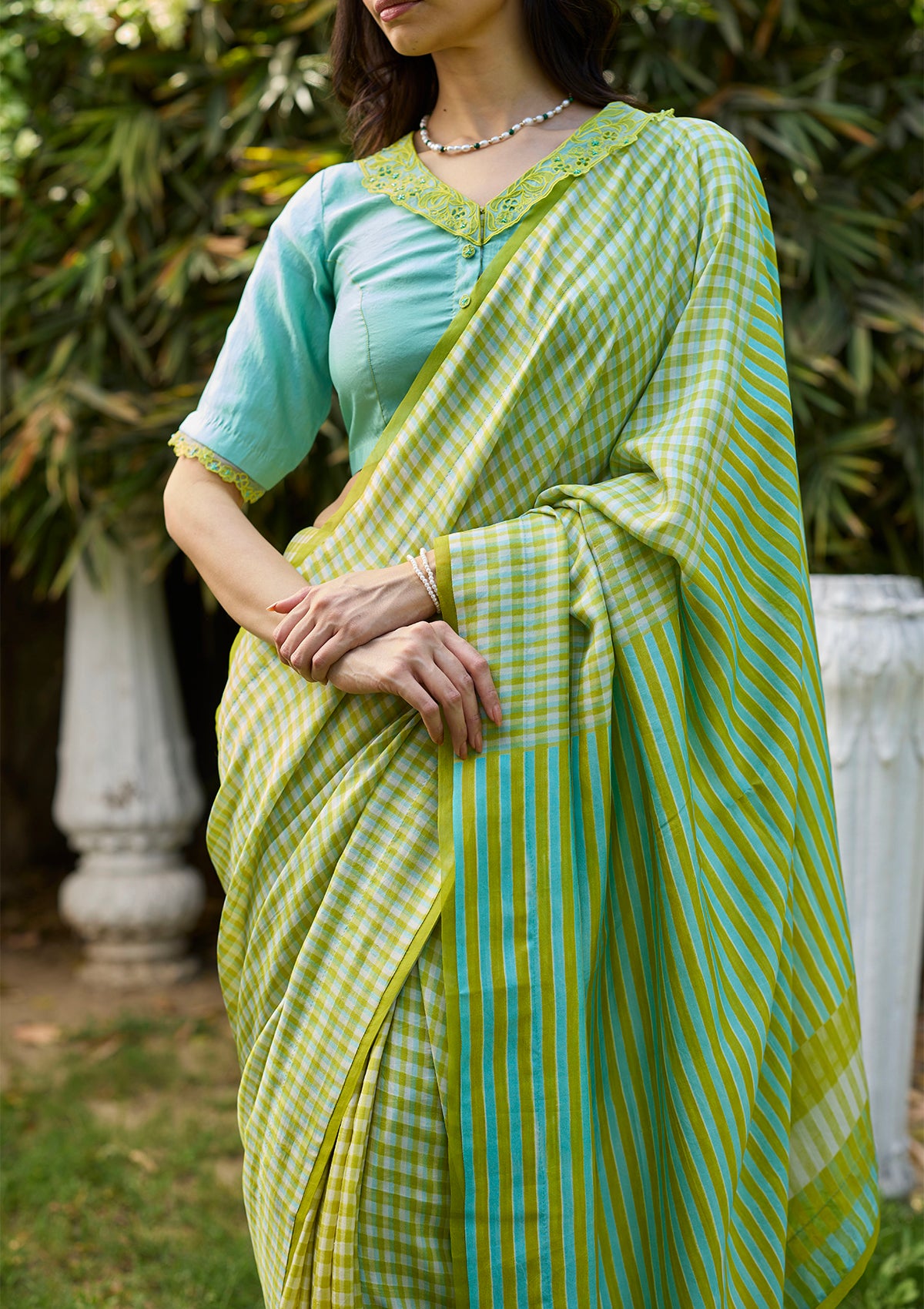 Crossroads Lime Saree