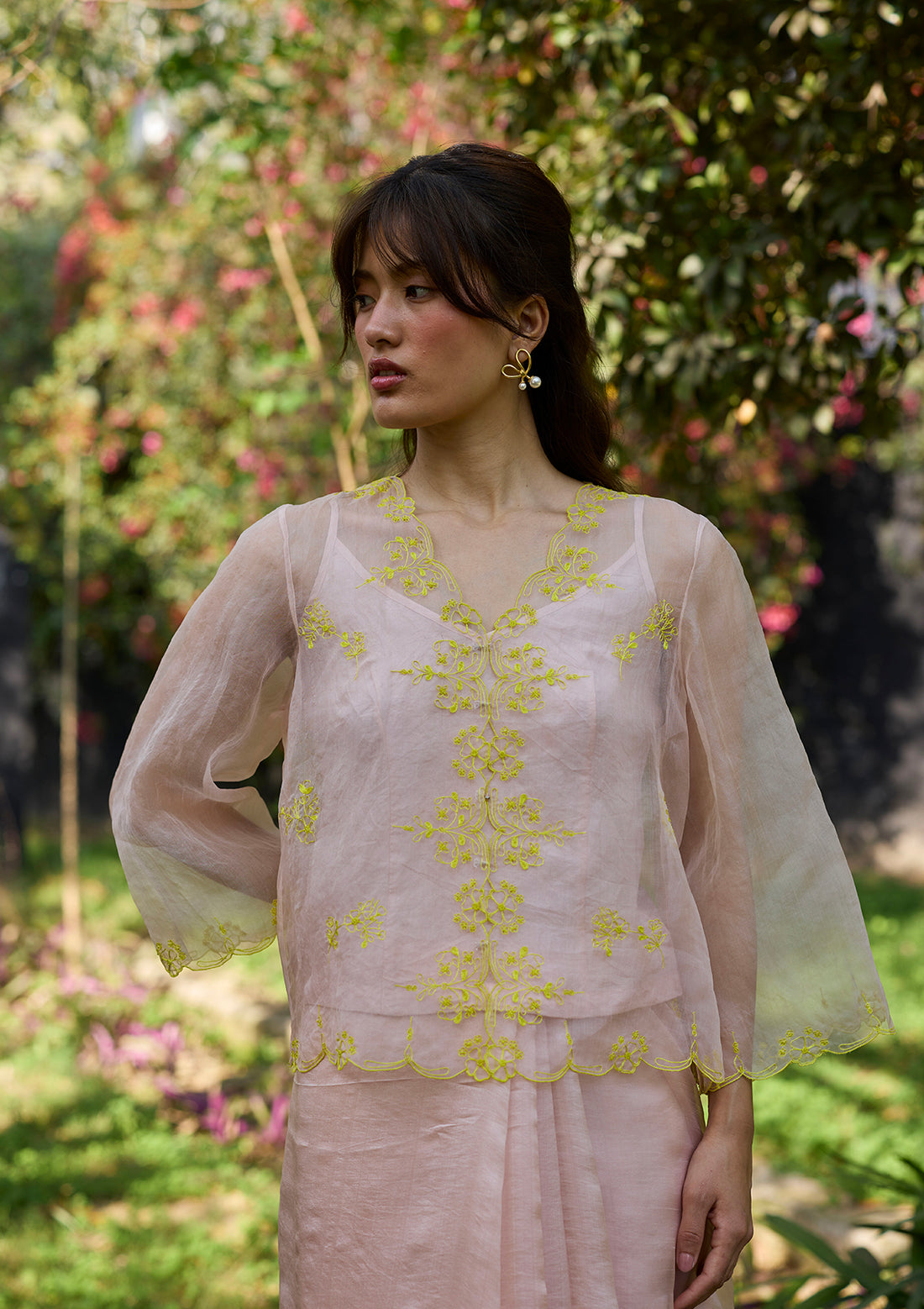 First Light Pink Embroidered Blouse