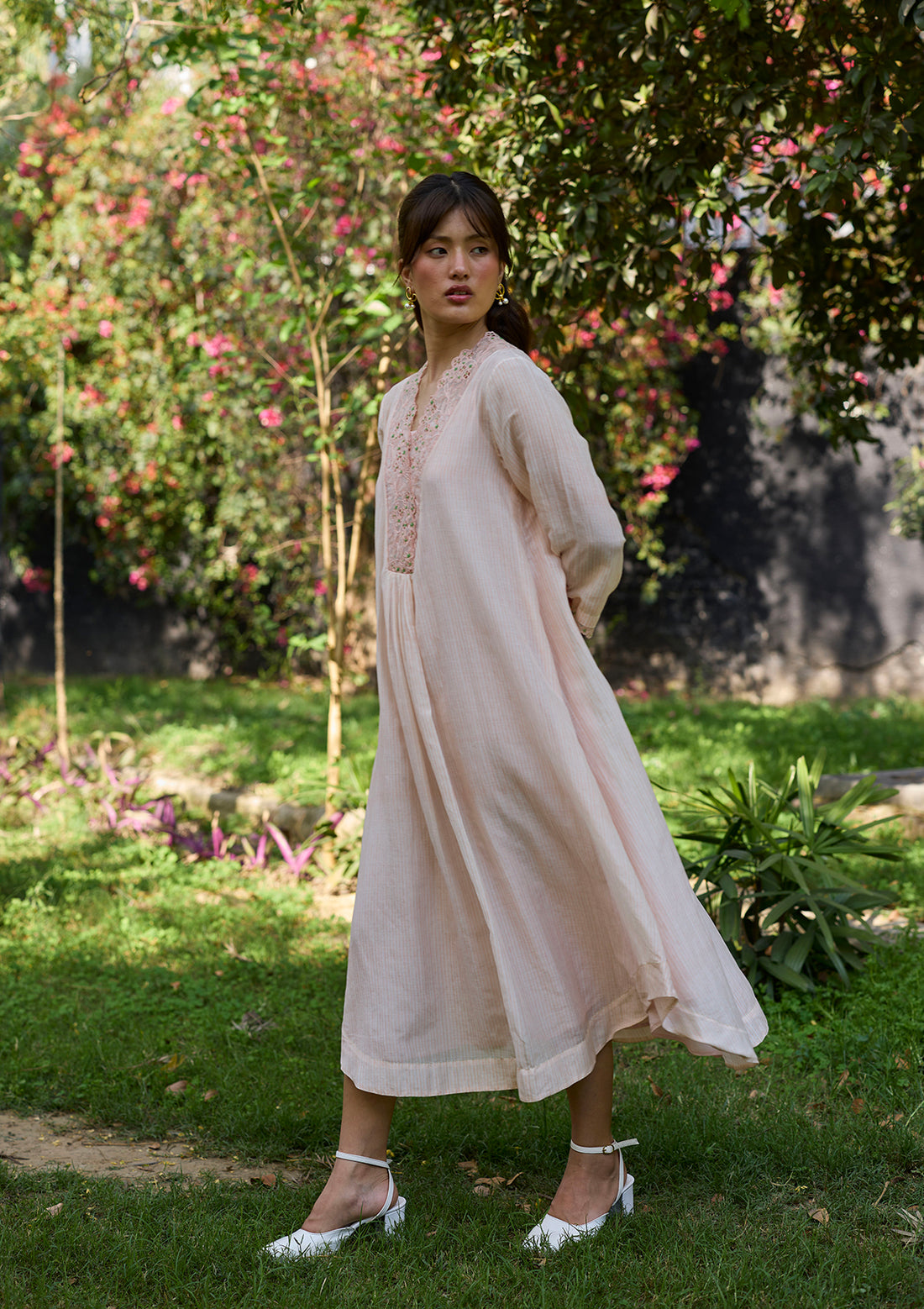 English Morning Pink Embroidered Dress