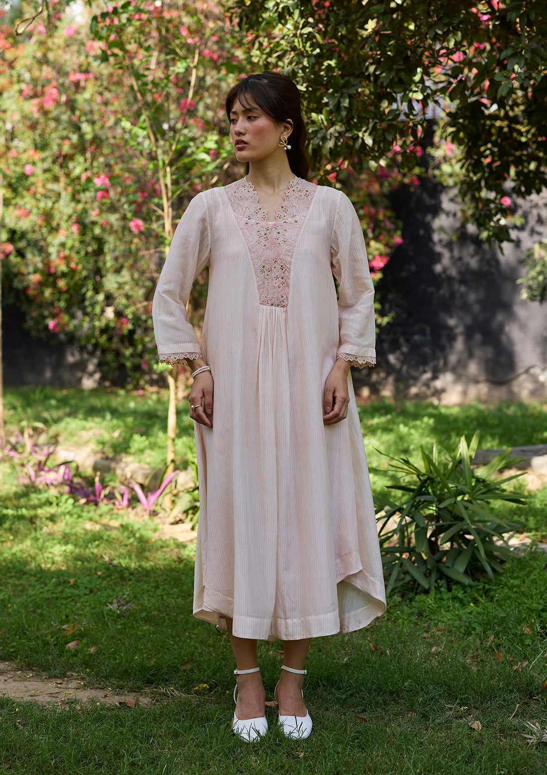 English Morning Pink Embroidered Dress