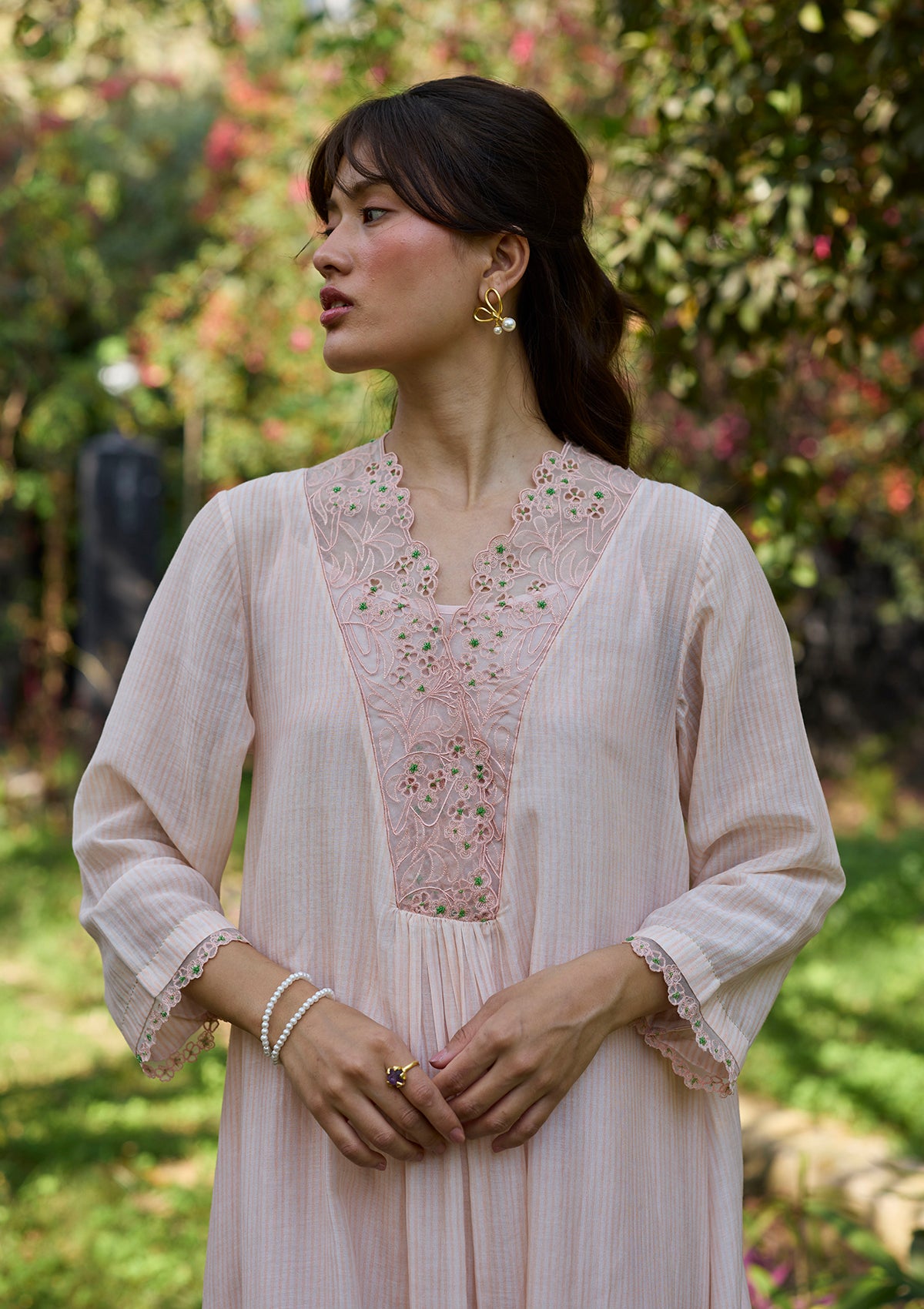 English Morning Pink Embroidered Dress