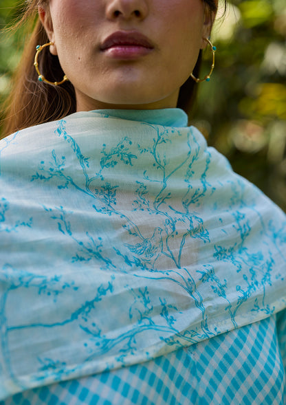 Once-Upon-a-Garden Blue Dupatta