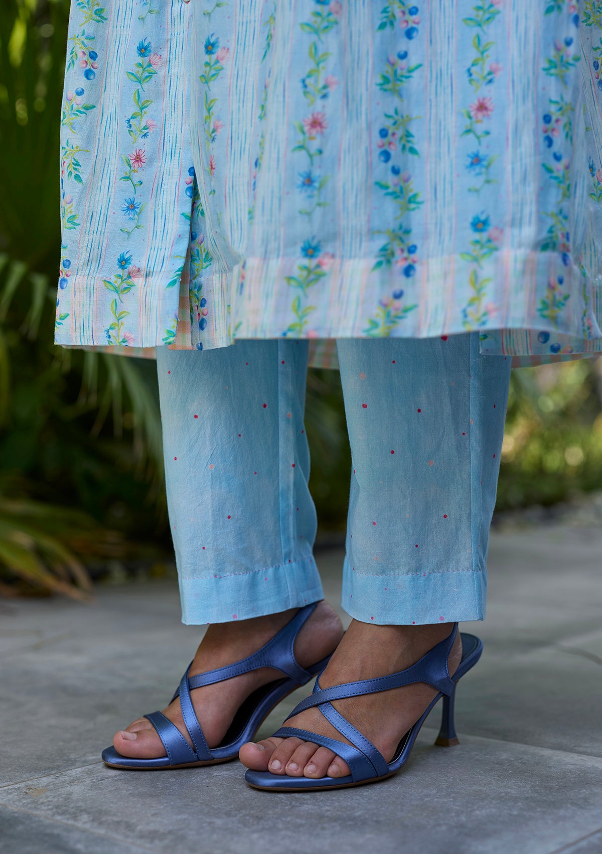 Hidden Orchard Blue Kurta Set