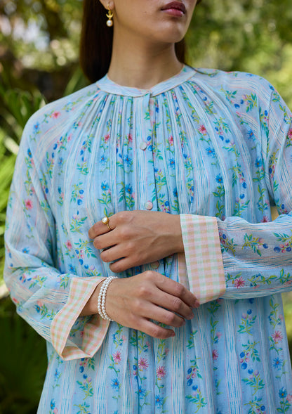 Hidden Orchard Blue Kurta Set
