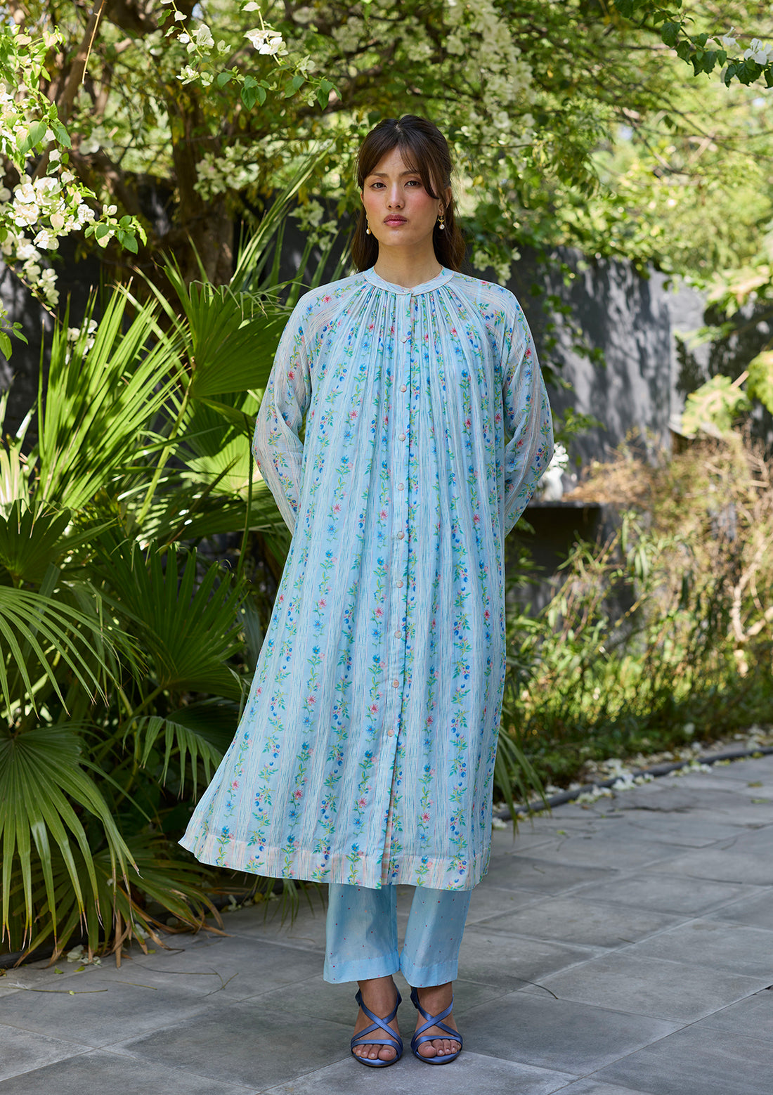 Hidden Orchard Blue Kurta Set